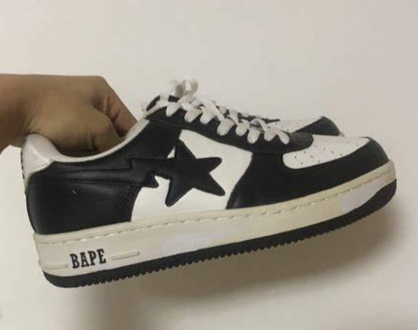 bapesta shoes black and white