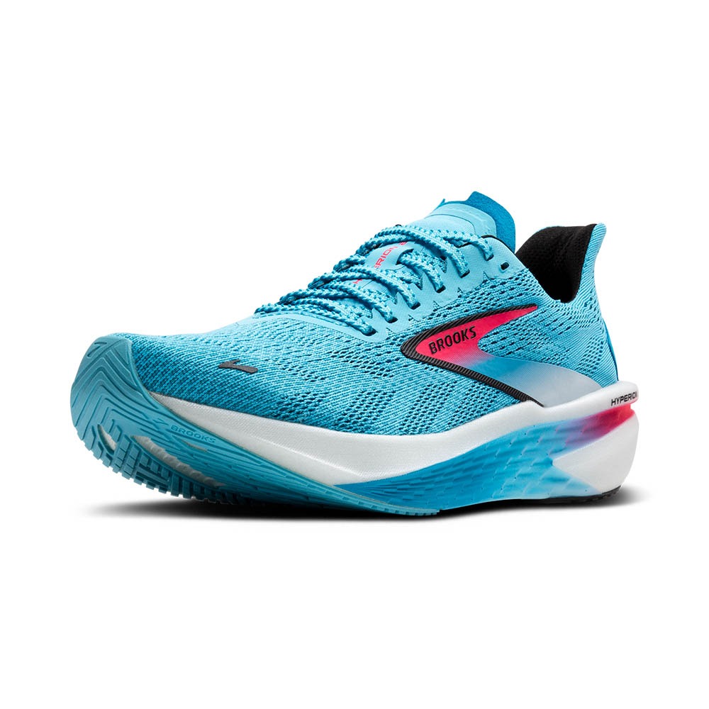 blue running shoes