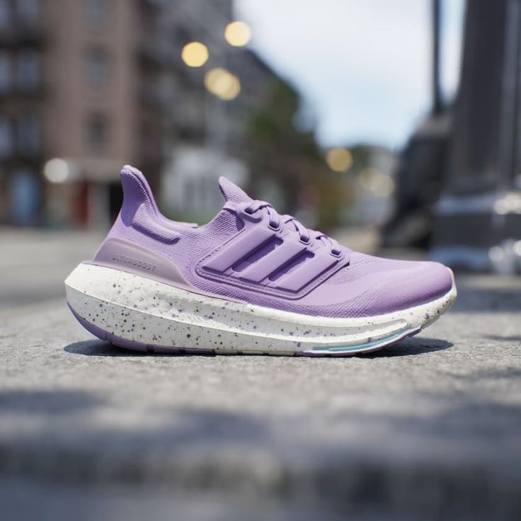 purple running shoes