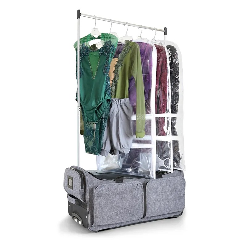 rolling dance bag with rack